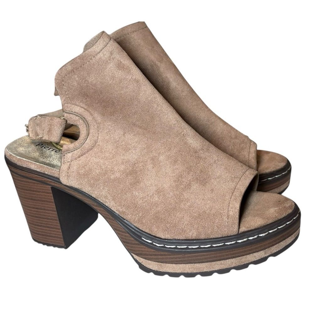 New Pierre Dumas Platform Open Toe Sandals 8.5 Tan